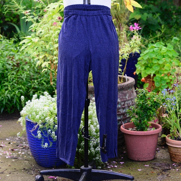 Eileen Fisher Pants - EILEEN FISHER Blue stretch-waist Organic Cotton & Hemp knit pants